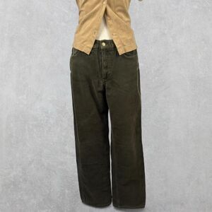 Vintage 90s Jones New York Emerald Green Corduroy Straight Ankle Length Pants